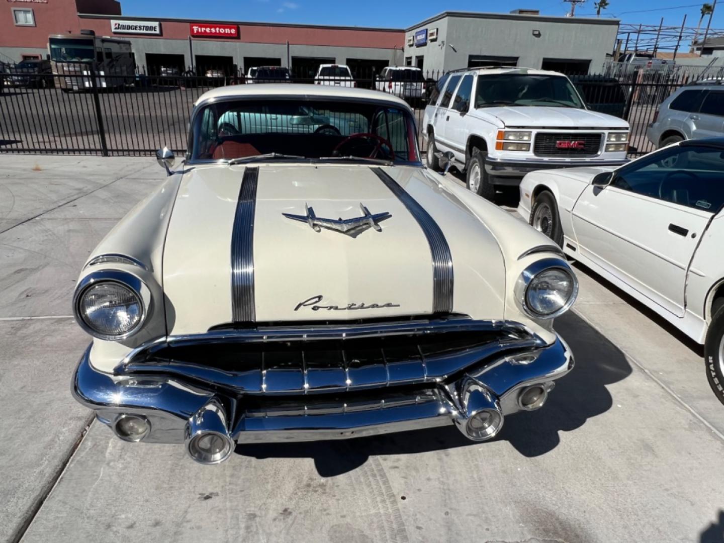 1956 Red pontiac Star chief , located at 2190 Hwy 95, Bullhead City, AZ, 86442, (928) 704-0060, 0.000000, 0.000000 - 1956 Pontiac Starchief Original 52,539 Original Miles. Original Interior. Stored over 30+ years in air conditioned storage . We are adding vintage air conditioning. This car is very rare with the original paint and original interior. Actual miles of 52,539. 326 cubic in V8. - Photo#1