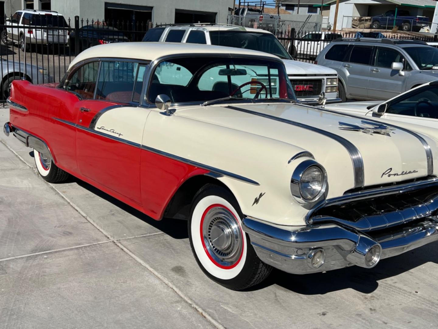 1956 Red pontiac Star chief , located at 2190 Hwy 95, Bullhead City, AZ, 86442, (928) 704-0060, 0.000000, 0.000000 - 1956 Pontiac Starchief Original 52,539 Original Miles. Original Interior. Stored over 30+ years in air conditioned storage . We are adding vintage air conditioning. This car is very rare with the original paint and original interior. Actual miles of 52,539. 326 cubic in V8. - Photo#0