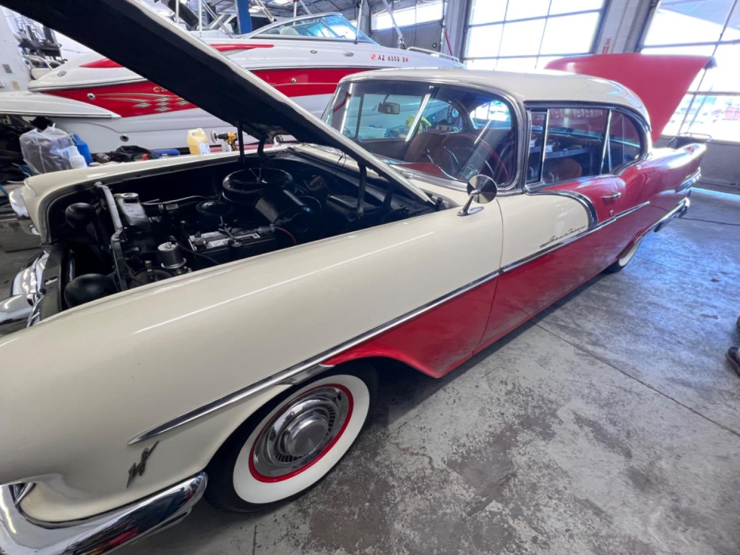 1956 Red pontiac Star chief , located at 2190 Hwy 95, Bullhead City, AZ, 86442, (928) 704-0060, 0.000000, 0.000000 - 1956 Pontiac Starchief Original 52,539 Original Miles. Original Interior. Stored over 30+ years in air conditioned storage . We are adding vintage air conditioning. This car is very rare with the original paint and original interior. Actual miles of 52,539. 326 cubic in V8. - Photo#6