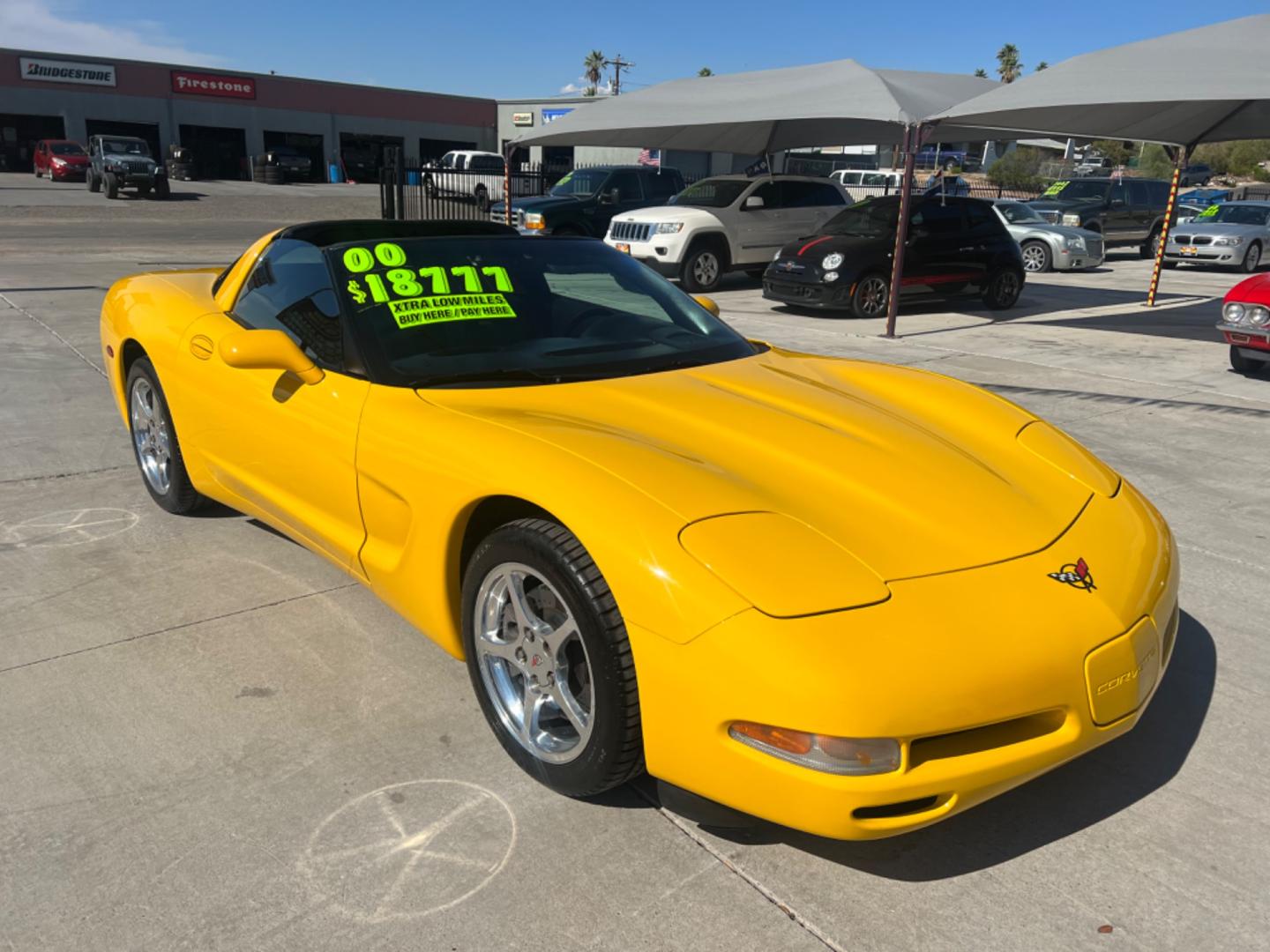 2000 Yellow Chevrolet Corvette Coupe (1G1YY22G7Y5) with an 5.7L V8 OHV 16V engine, located at 2190 Hwy 95, Bullhead City, AZ, 86442, (928) 704-0060, 0.000000, 0.000000 - 2000 Chevrolet Corvette Coupe. 84k miles. Always garaged. 2 owner clean carfax. Michelin tires. In excellent condition. - Photo#1