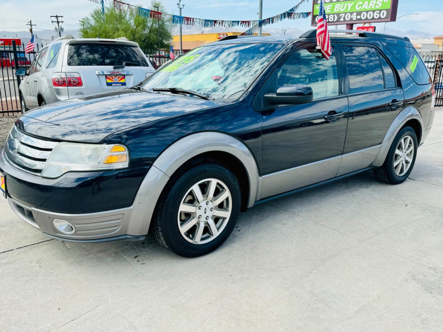 2008 Blue Ford Taurus X SEL AWD (1FMDK05W18G) with an 3.5L V6 DOHC 24V engine, 6-Speed Automatic Overdrive transmission, located at 2190 Hwy 95, Bullhead City, AZ, 86442, (928) 704-0060, 0.000000, 0.000000 - 2008 ford Taurus X SEL. All wheel drive. 3rd row.cold ac. Leather, in house financing. Completely serviced. New tires. New windshield. Free warranty. Buy here pay here. 2 owner clean carfax. - Photo#17