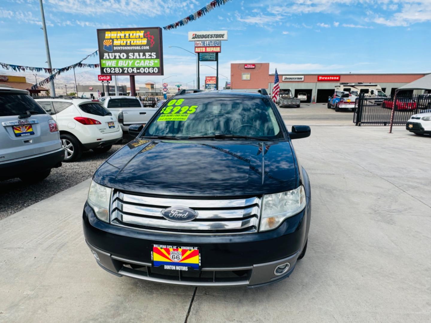 2008 Blue Ford Taurus X SEL AWD (1FMDK05W18G) with an 3.5L V6 DOHC 24V engine, 6-Speed Automatic Overdrive transmission, located at 2190 Hwy 95, Bullhead City, AZ, 86442, (928) 704-0060, 0.000000, 0.000000 - 2008 ford Taurus X SEL. All wheel drive. 3rd row.cold ac. Leather, in house financing. Completely serviced. New tires. New windshield. Free warranty. Buy here pay here. 2 owner clean carfax. - Photo#1