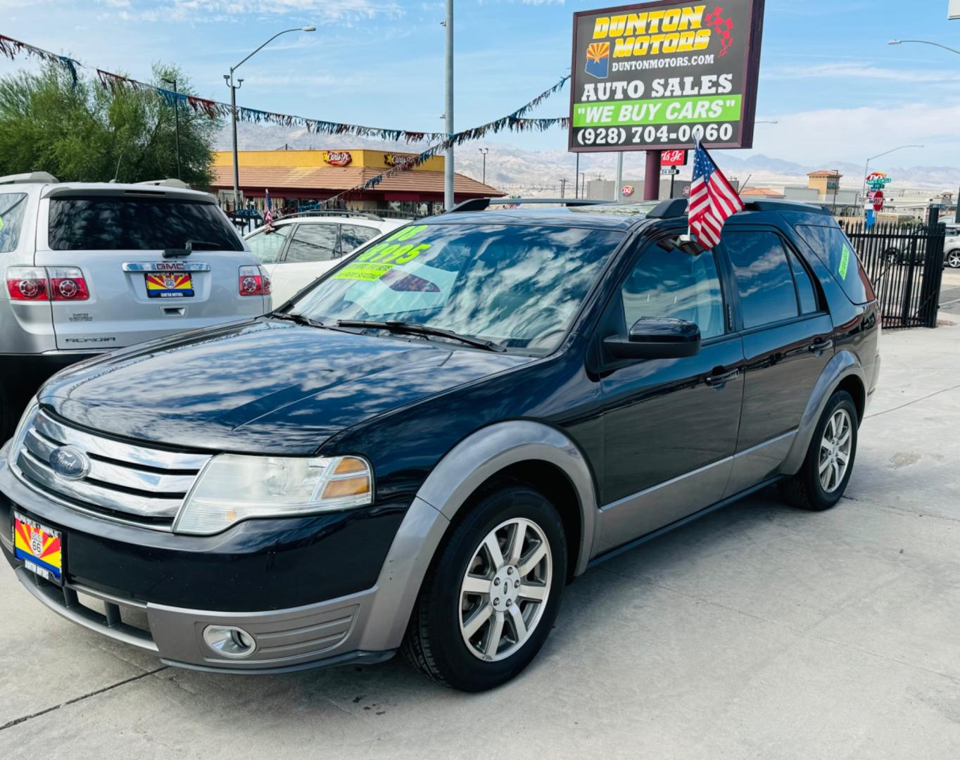 2008 Blue Ford Taurus X SEL AWD (1FMDK05W18G) with an 3.5L V6 DOHC 24V engine, 6-Speed Automatic Overdrive transmission, located at 2190 Hwy 95, Bullhead City, AZ, 86442, (928) 704-0060, 0.000000, 0.000000 - 2008 ford Taurus X SEL. All wheel drive. 3rd row.cold ac. Leather, in house financing. Completely serviced. New tires. New windshield. Free warranty. Buy here pay here. 2 owner clean carfax. - Photo#2