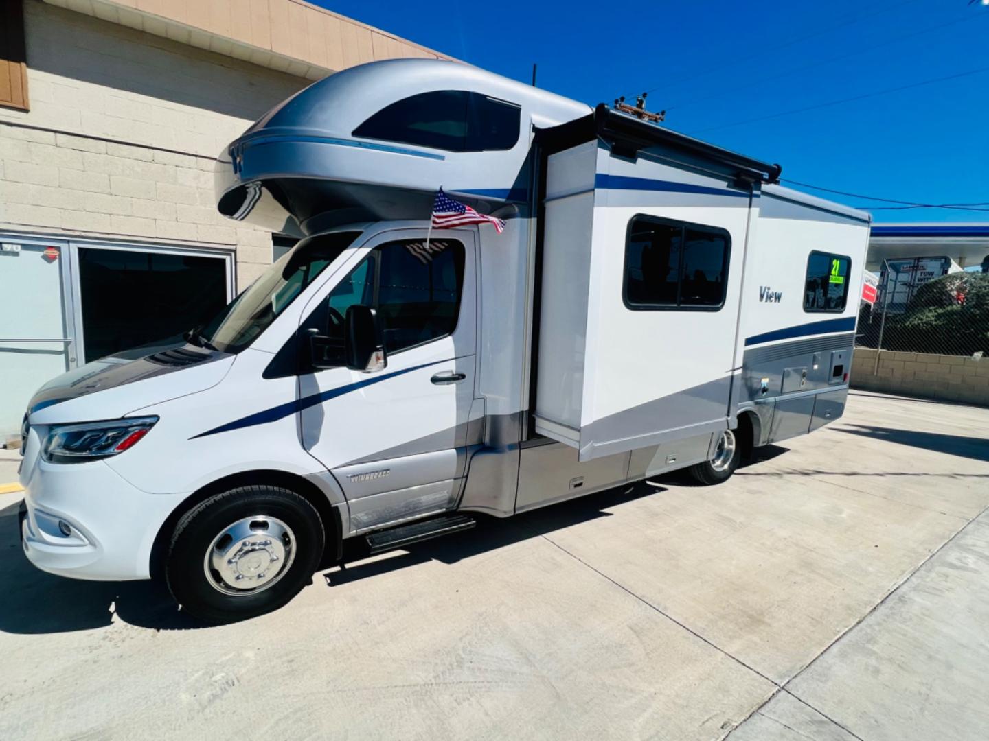 2021 White Winnebago View , located at 2190 Hwy 95, Bullhead City, AZ, 86442, (928) 704-0060, 0.000000, 0.000000 - 2021 Winnebago view . Mercedes Benz diesel . Only 4300 miles . Clear title . Electric slide . Diesel generator with 8 hours . Solar charging system . Bluetooth . Navigation . Super clean - Photo#2