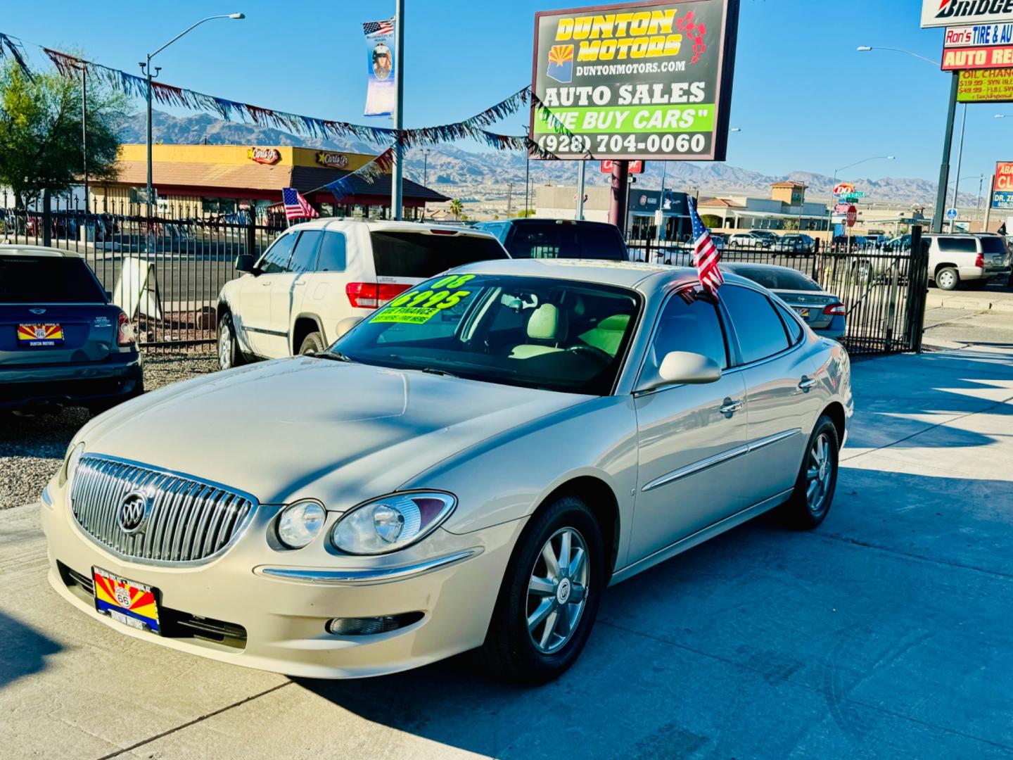 2008 gold Buick LaCrosse CXL (2G4WD582781) with an 3.8L V6 OHV 12V engine, 4-Speed Automatic Overdrive transmission, located at 2190 Hwy 95, Bullhead City, AZ, 86442, (928) 704-0060, 0.000000, 0.000000 - Photo#0