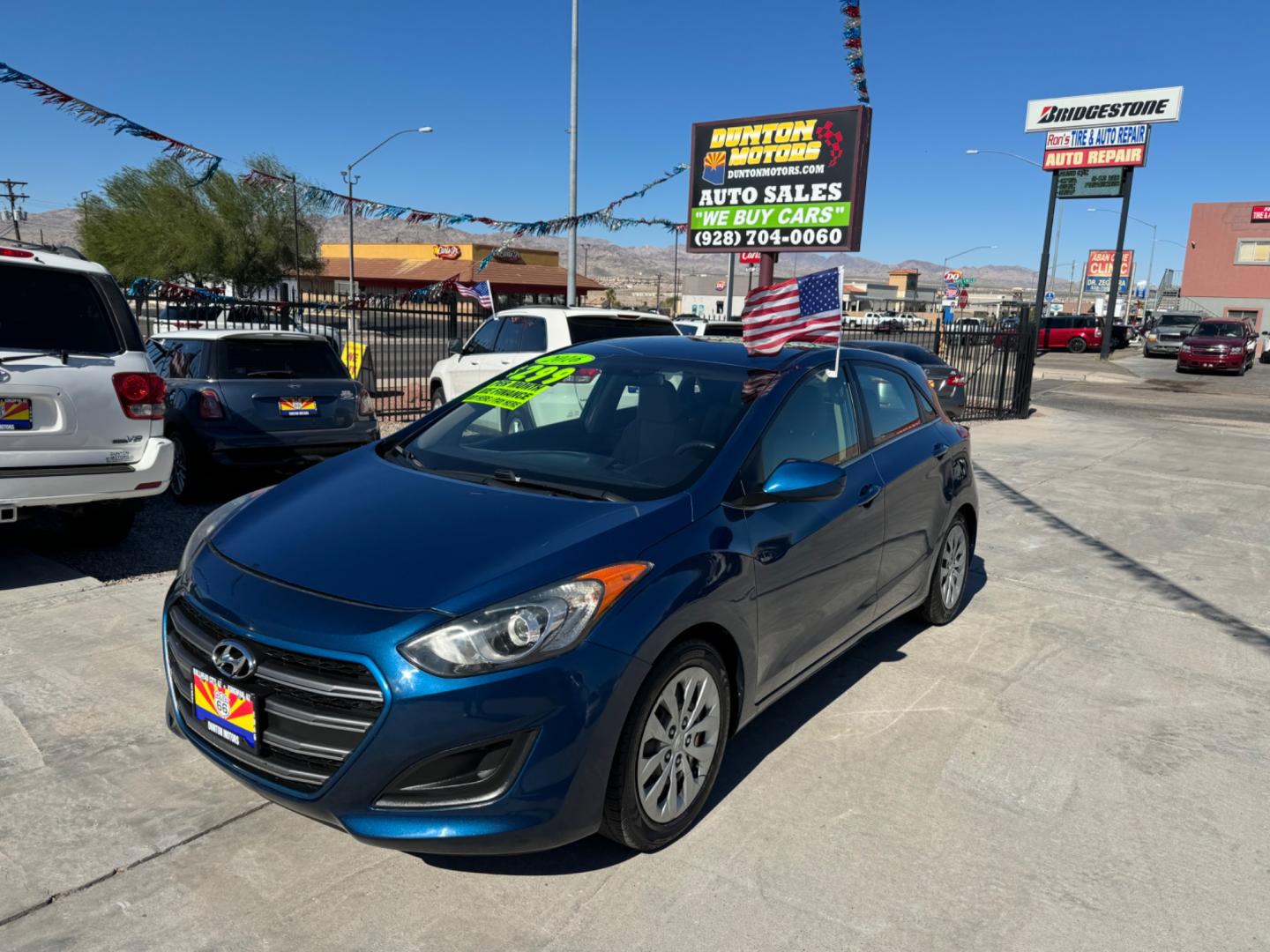 2016 Blue Hyundai Accent GLS 4-Door (KMHCN46C68U) with an 1.6L L4 DOHC 16V engine, located at 2190 Hwy 95, Bullhead City, AZ, 86442, (928) 704-0060, 0.000000, 0.000000 - Photo#0