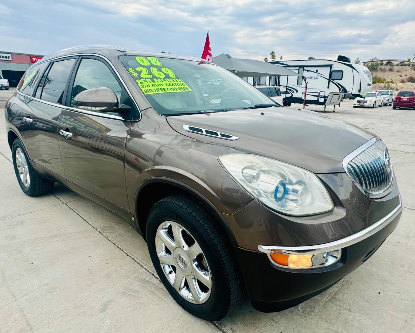 2008 cocoa /tan leather. Buick Enclave (5GAER23798J) , located at 2190 Hwy 95, Bullhead City, AZ, 86442, (928) 704-0060, 0.000000, 0.000000 - 2008 leather loaded . Dual moonroofs . Heated seats . Seats 7z 3 rd row seating . Bose stereo , 6 disk cd . Satellite radio . Onstar . Tow package . - Photo#0