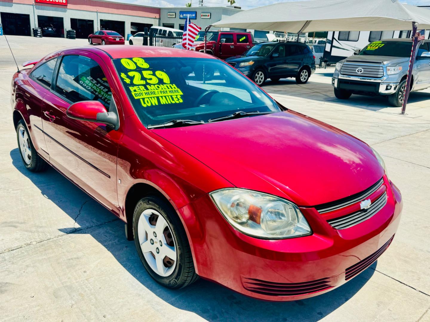 2008 Red Chevrolet Cobalt (1G1AL18F887) , located at 2190 Hwy 95, Bullhead City, AZ, 86442, (928) 704-0060, 0.000000, 0.000000 - 1 owner . in house financing available. free carfax, free warranty. Arizona car. buy here pay here. cold a/c. - Photo#0