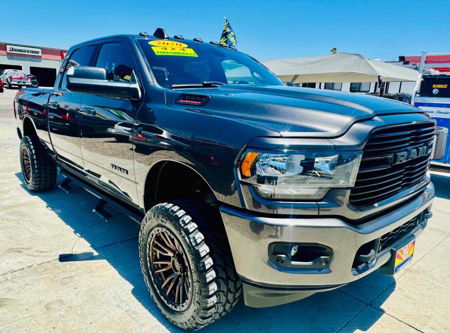 2020 grey RAM 2500 (3C6UR5DLXLG) , located at 2190 Hwy 95, Bullhead City, AZ, 86442, (928) 704-0060, 0.000000, 0.000000 - 2020 Ram 2500 crew cab short bed diesel 4x4. *1 owner. excellent condition. Custom tires and wheels, excellent condition. Big horn edition. 20 in wheels. tow package. bed liner and soft cover. needs nothing. Free and clear title. on consignment. - Photo#1