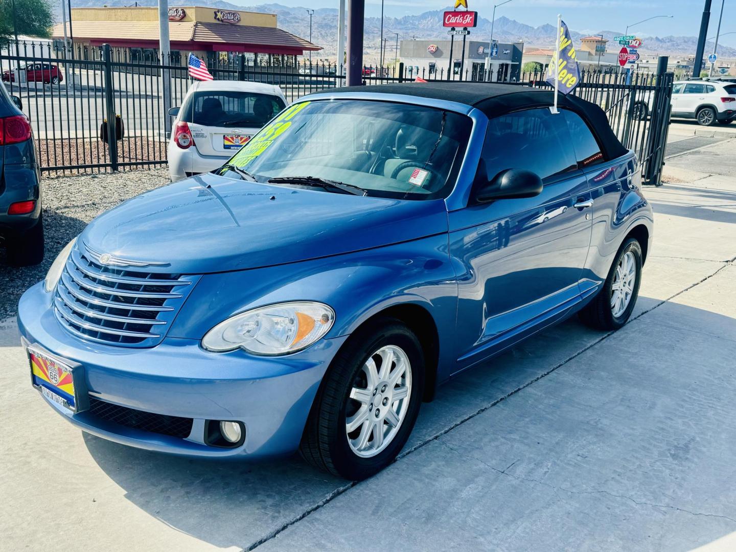 2007 Chrysler PT Cruiser Touring Convertible (3C3JY55E67T) with an 2.4L L4 DOHC 16V TURBO engine, located at 2190 Hwy 95, Bullhead City, AZ, 86442, (928) 704-0060, 0.000000, 0.000000 - 2007 chrysler pt cruiser convertible turbo. only 71k miles. automatic. loaded. absolutely mint condition. new top on the car. new tires. new serpentine belt. completely serviced. needs nothing. financing available. Free warranty, Free carfax. 2.4 I4 engine. - Photo#0