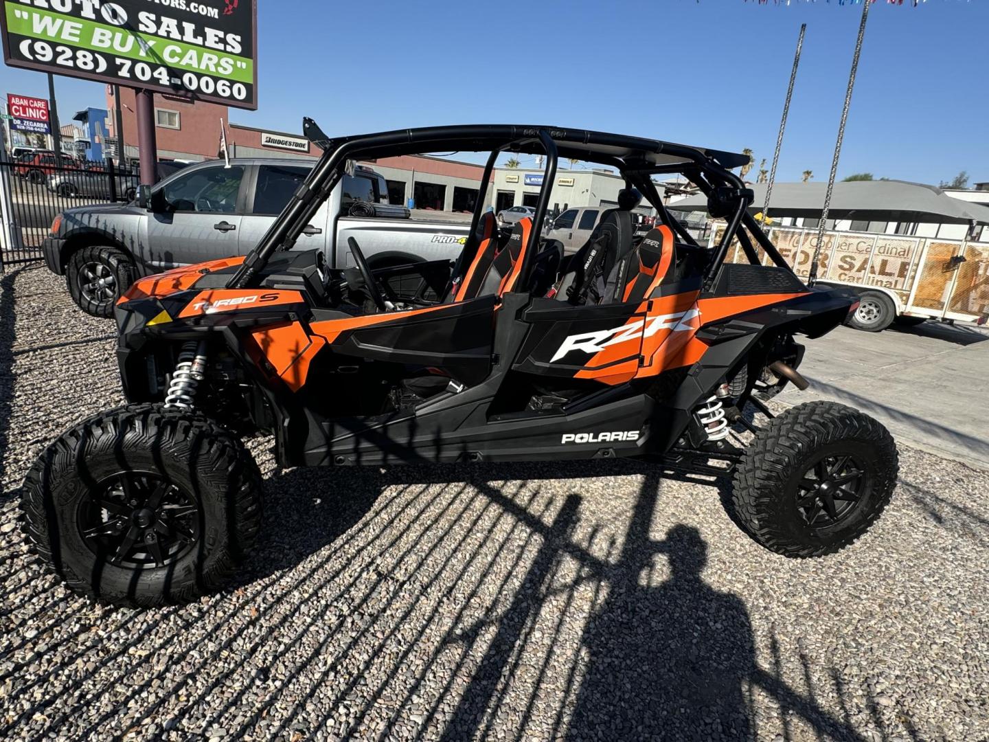 2021 Orange /black/orange Polaris Rzr xp4 turbo s velocity , located at 2190 Hwy 95, Bullhead City, AZ, 86442, (928) 704-0060, 0.000000, 0.000000 - 2021 Polaris Rzr xp4 turbo S velocity. Only 600 miles. 1 owner. lots of extras. full windshield. hard top. street legal kit. rear whip lights. rear seat has middle seat belt and harness for 3 rear riders. seats 5. Like new. - Photo#12