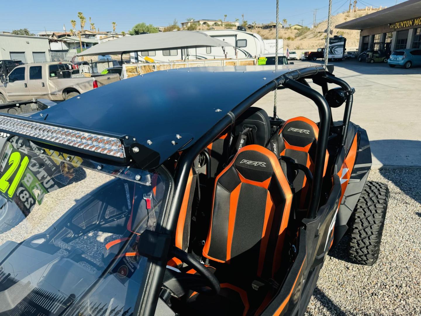 2021 Orange /black/orange Polaris Rzr xp4 turbo s velocity , located at 2190 Hwy 95, Bullhead City, AZ, 86442, (928) 704-0060, 0.000000, 0.000000 - 2021 Polaris Rzr xp4 turbo S velocity. Only 600 miles. 1 owner. lots of extras. full windshield. hard top. street legal kit. rear whip lights. rear seat has middle seat belt and harness for 3 rear riders. seats 5. Like new. - Photo#19