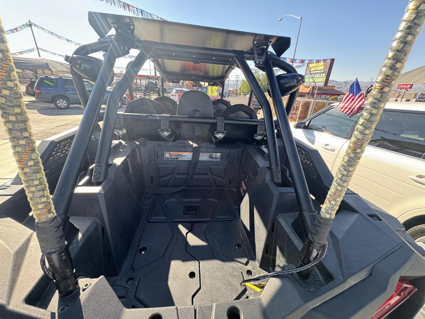 2021 Orange /black/orange Polaris Rzr xp4 turbo s velocity , located at 2190 Hwy 95, Bullhead City, AZ, 86442, (928) 704-0060, 0.000000, 0.000000 - 2021 Polaris Rzr xp4 turbo S velocity. Only 600 miles. 1 owner. lots of extras. full windshield. hard top. street legal kit. rear whip lights. rear seat has middle seat belt and harness for 3 rear riders. seats 5. Like new. - Photo#5