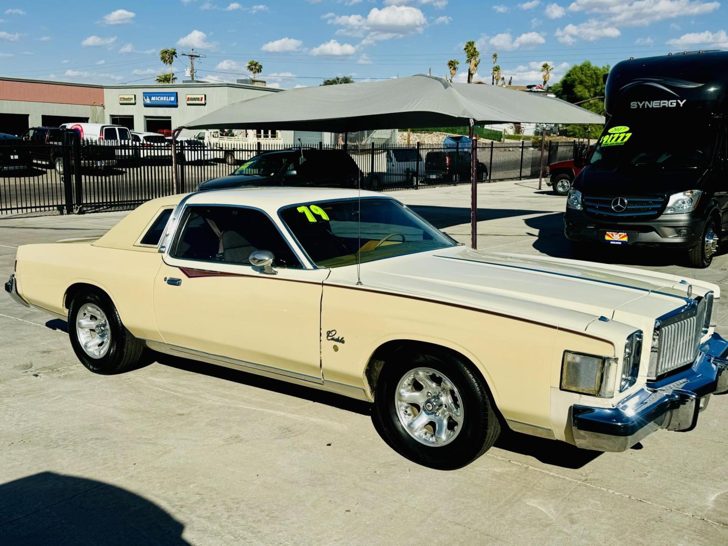 1979 yellow /tan Chrysler Cordoba , located at 2190 Hwy 95, Bullhead City, AZ, 86442, (928) 704-0060, 0.000000, 0.000000 - 1979 Chrysler Cordoba 360 v-8. automatic 3 speed. power windows, power door locks. vinyl half hard top half roof. rare car. cloth original interior. power seats. fatory ice cold a/c. lots of new parts. new tires. all fluids, belts, hoses, brakes, new carbeurator. 73k original miles. - Photo#6