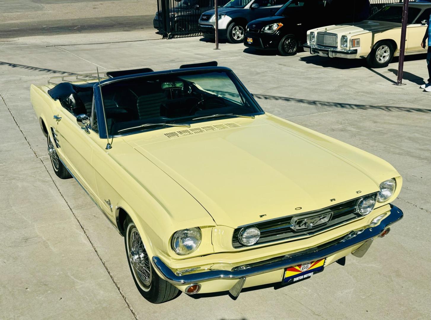 1966 yellow /black Ford Mustang (6F08T296715) , located at 2190 Hwy 95, Bullhead City, AZ, 86442, (928) 704-0060, 0.000000, 0.000000 - On consigment. This beautiful rare 1966 Ford Mustang. Automatic convertible. 200 ci inline 6 engine. Only 63,000 original miles. Lots of paperwork, document, service history etc. Meticuloulsly cared for . Always garaged. Brand new top. original car. Original paint, original interior. Beautiful Sprin - Photo#19