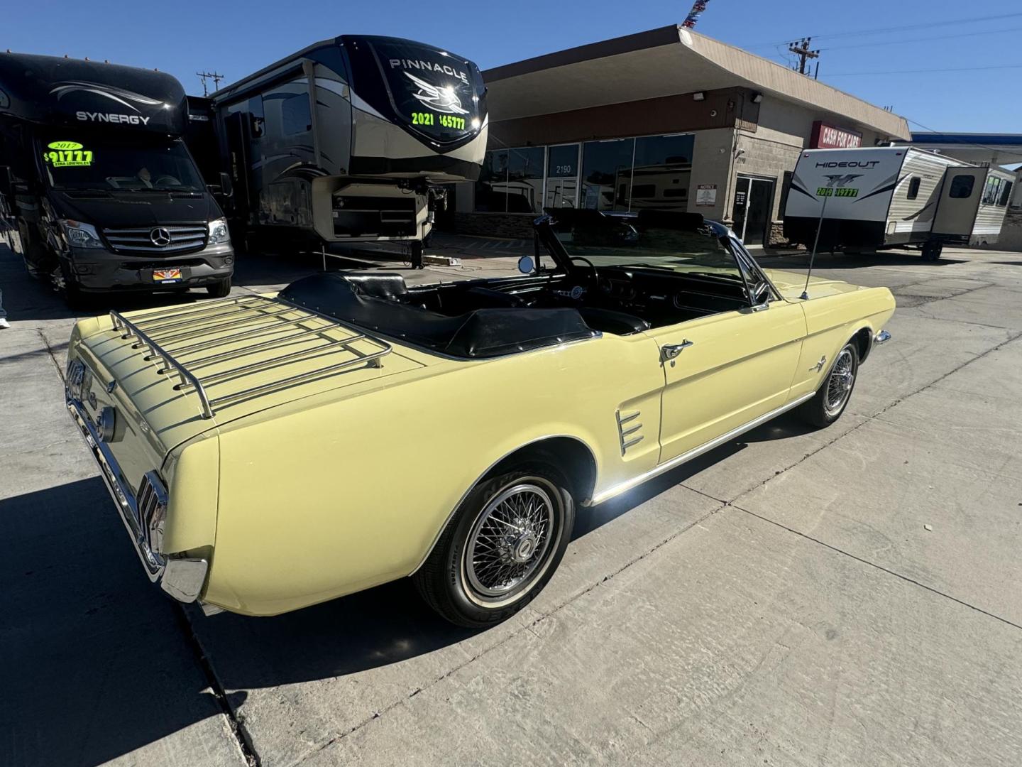 1966 yellow /black Ford Mustang (6F08T296715) , located at 2190 Hwy 95, Bullhead City, AZ, 86442, (928) 704-0060, 0.000000, 0.000000 - On consigment. This beautiful rare 1966 Ford Mustang. Automatic convertible. 200 ci inline 6 engine. Only 63,000 original miles. Lots of paperwork, document, service history etc. Meticuloulsly cared for . Always garaged. Brand new top. original car. Original paint, original interior. Beautiful Sprin - Photo#21