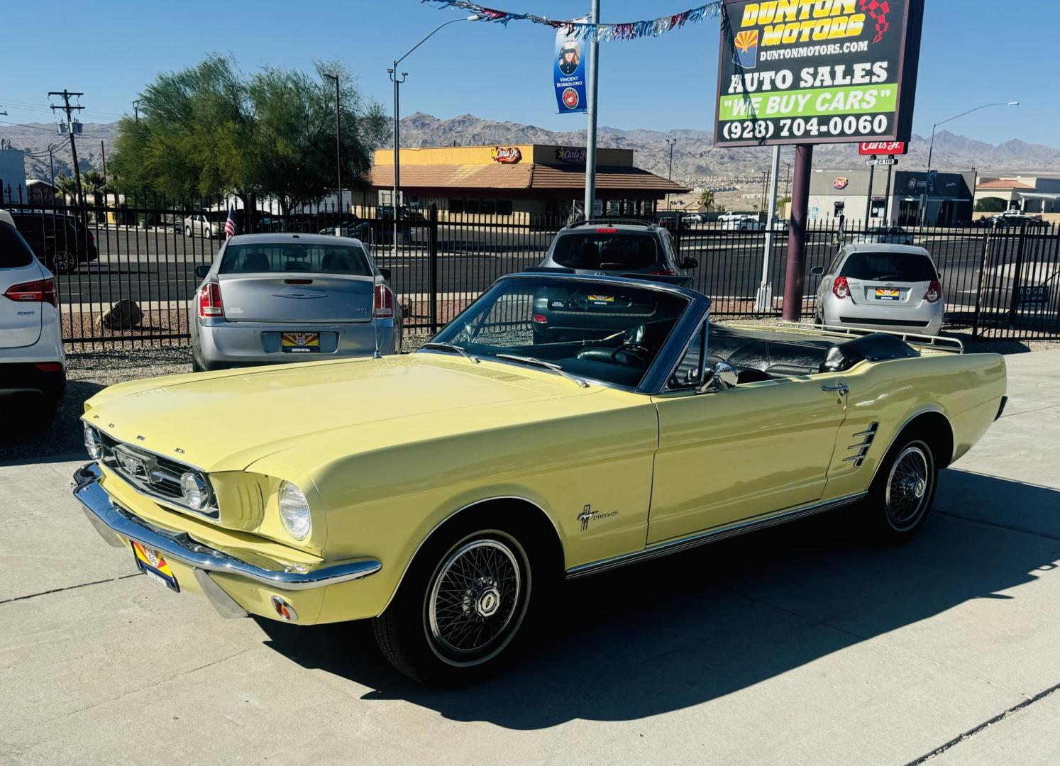 1966 yellow /black Ford Mustang (6F08T296715) , located at 2190 Hwy 95, Bullhead City, AZ, 86442, (928) 704-0060, 0.000000, 0.000000 - On consigment. This beautiful rare 1966 Ford Mustang. Automatic convertible. 200 ci inline 6 engine. Only 63,000 original miles. Lots of paperwork, document, service history etc. Meticuloulsly cared for . Always garaged. Brand new top. original car. Original paint, original interior. Beautiful Sprin - Photo#22