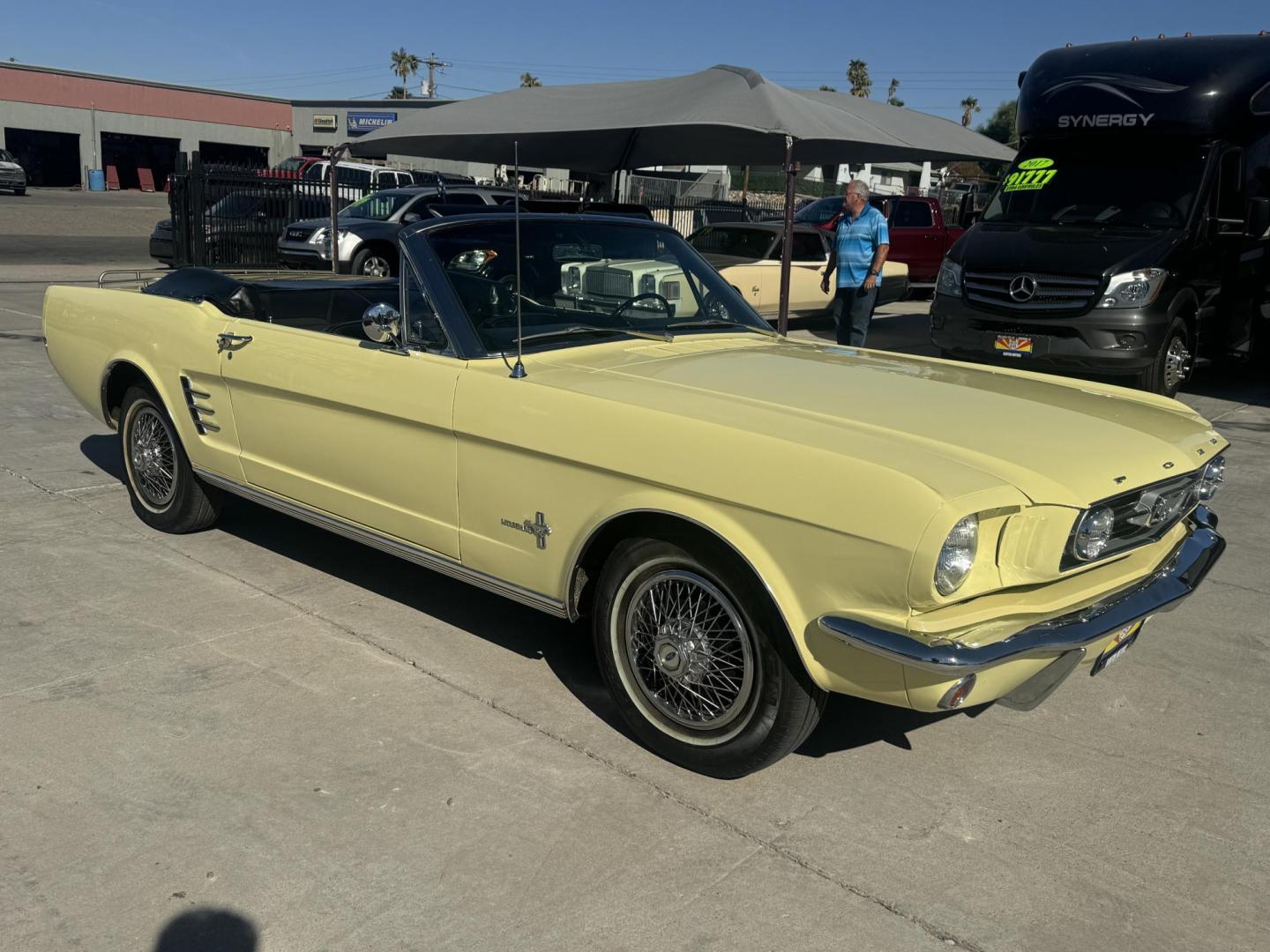 1966 yellow /black Ford Mustang (6F08T296715) , located at 2190 Hwy 95, Bullhead City, AZ, 86442, (928) 704-0060, 0.000000, 0.000000 - On consigment. This beautiful rare 1966 Ford Mustang. Automatic convertible. 200 ci inline 6 engine. Only 63,000 original miles. Lots of paperwork, document, service history etc. Meticuloulsly cared for . Always garaged. Brand new top. original car. Original paint, original interior. Beautiful Sprin - Photo#23