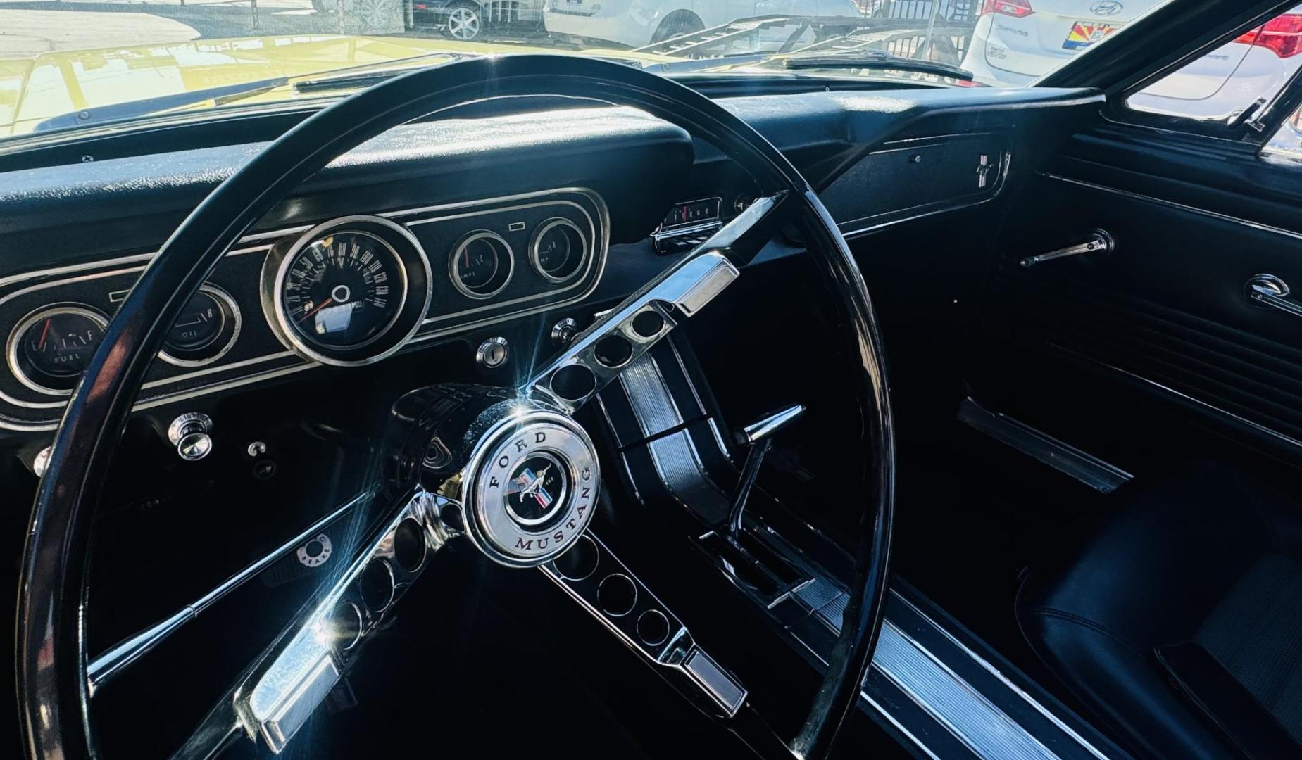 1966 yellow /black Ford Mustang (6F08T296715) , located at 2190 Hwy 95, Bullhead City, AZ, 86442, (928) 704-0060, 0.000000, 0.000000 - On consigment. This beautiful rare 1966 Ford Mustang. Automatic convertible. 200 ci inline 6 engine. Only 63,000 original miles. Lots of paperwork, document, service history etc. Meticuloulsly cared for . Always garaged. Brand new top. original car. Original paint, original interior. Beautiful Sprin - Photo#8