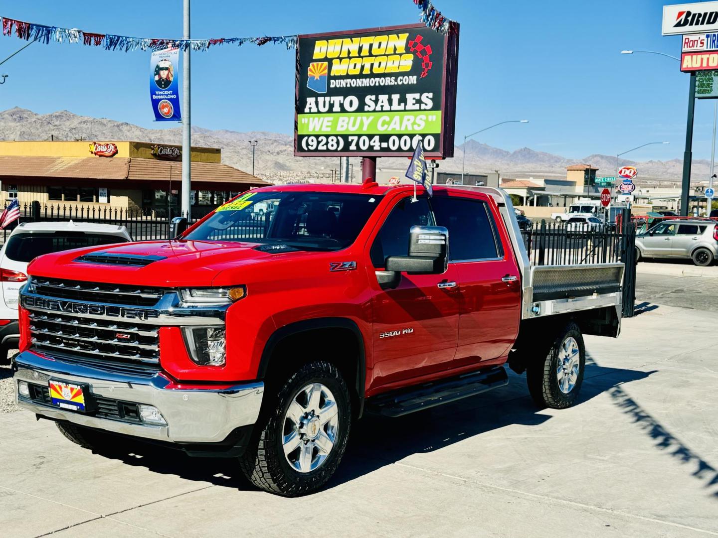 2021 Red Chevrolet Silverado 3500HD LTZ Crew Cab 4WD (1GC4YUEY2MF) with an 6.6L V8 OHV 32V TURBO DIESEL engine, 6A transmission, located at 2190 Hwy 95, Bullhead City, AZ, 86442, (928) 704-0060, 0.000000, 0.000000 - *1 owner. 2021 chevrolet silverado 3500 HD. duramax diesel 4x4. short bed. only 21431 miles. - Photo#1