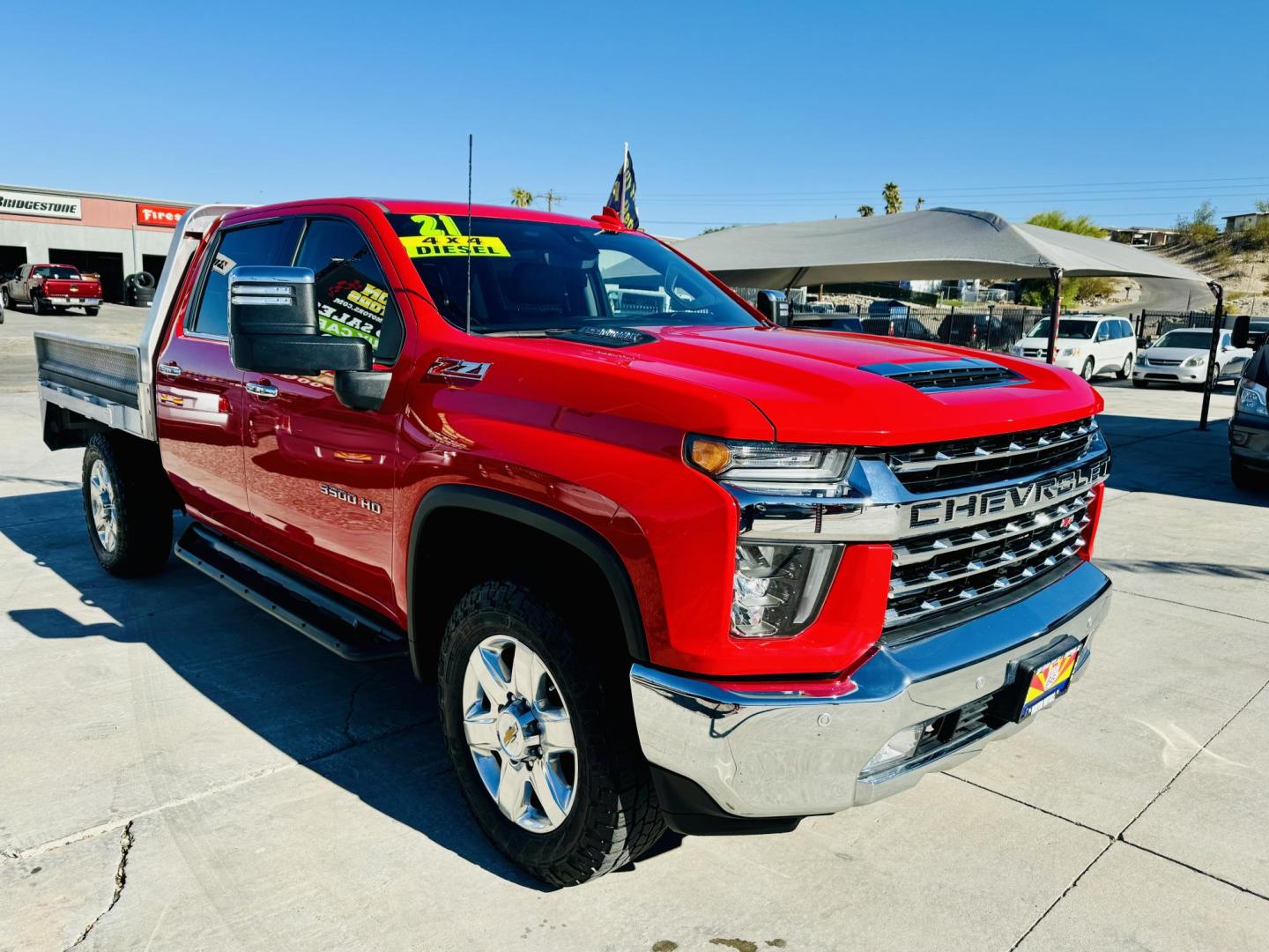 2021 Red Chevrolet Silverado 3500HD LTZ Crew Cab 4WD (1GC4YUEY2MF) with an 6.6L V8 OHV 32V TURBO DIESEL engine, 6A transmission, located at 2190 Hwy 95, Bullhead City, AZ, 86442, (928) 704-0060, 0.000000, 0.000000 - *1 owner. 2021 chevrolet silverado 3500 HD. duramax diesel 4x4. short bed. only 21431 miles. - Photo#3