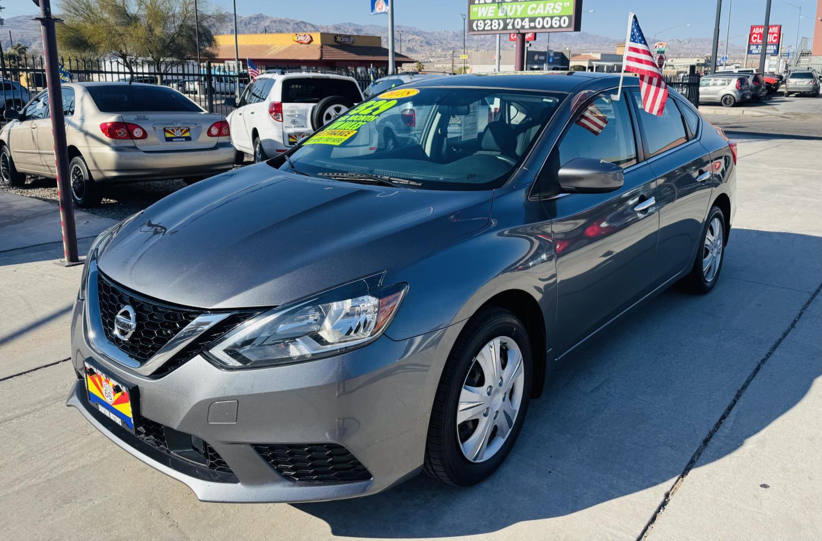 2018 Beige Nissan Sentra S CVT (3N1AB7AP0JY) with an 1.8L L4 SFI DOHC 16V engine, CVT transmission, located at 2190 Hwy 95, Bullhead City, AZ, 86442, (928) 704-0060, 0.000000, 0.000000 - Photo#1