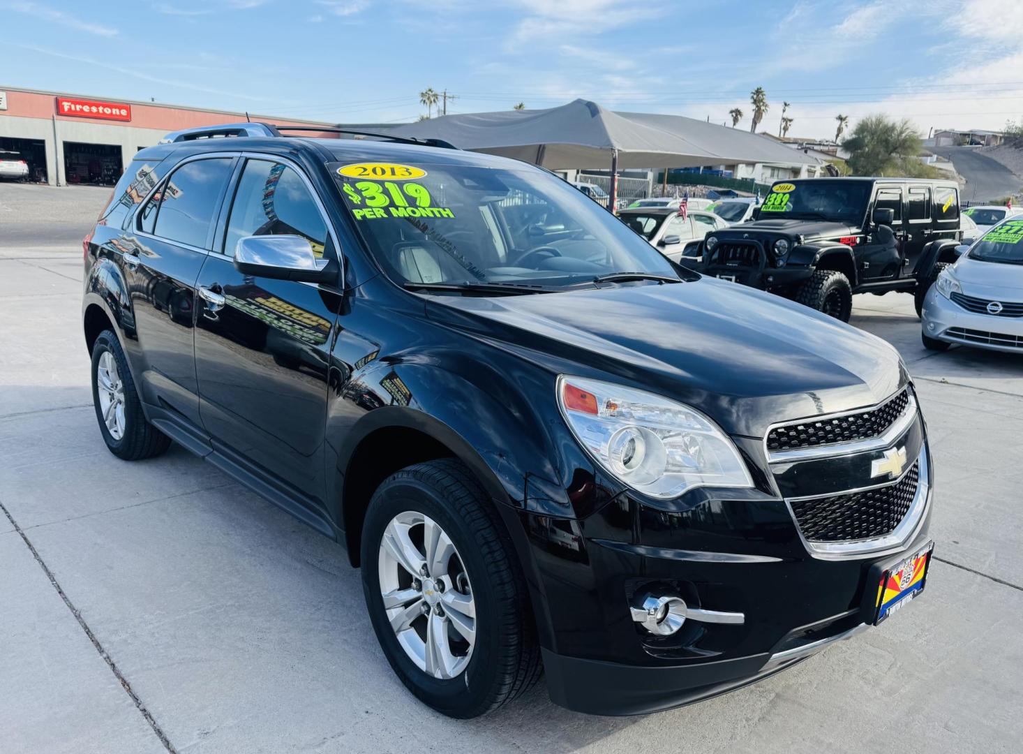 2013 Black Chevrolet Equinox LTZ 2WD (2GNALFEK1D6) with an 2.4L L4 DOHC 16V engine, 6-Speed Automatic transmission, located at 2190 Hwy 95, Bullhead City, AZ, 86442, (928) 704-0060, 0.000000, 0.000000 - leather loaded. we finance. free warranty. free carfax. - Photo#1