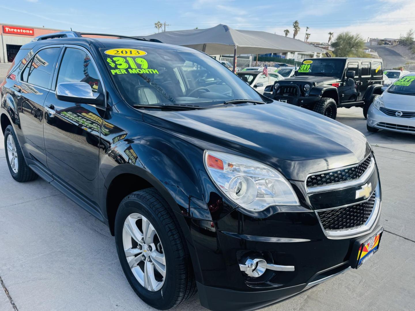 2013 Black Chevrolet Equinox LTZ 2WD (2GNALFEK1D6) with an 2.4L L4 DOHC 16V engine, 6-Speed Automatic transmission, located at 2190 Hwy 95, Bullhead City, AZ, 86442, (928) 704-0060, 0.000000, 0.000000 - leather loaded. we finance. free warranty. free carfax. - Photo#0