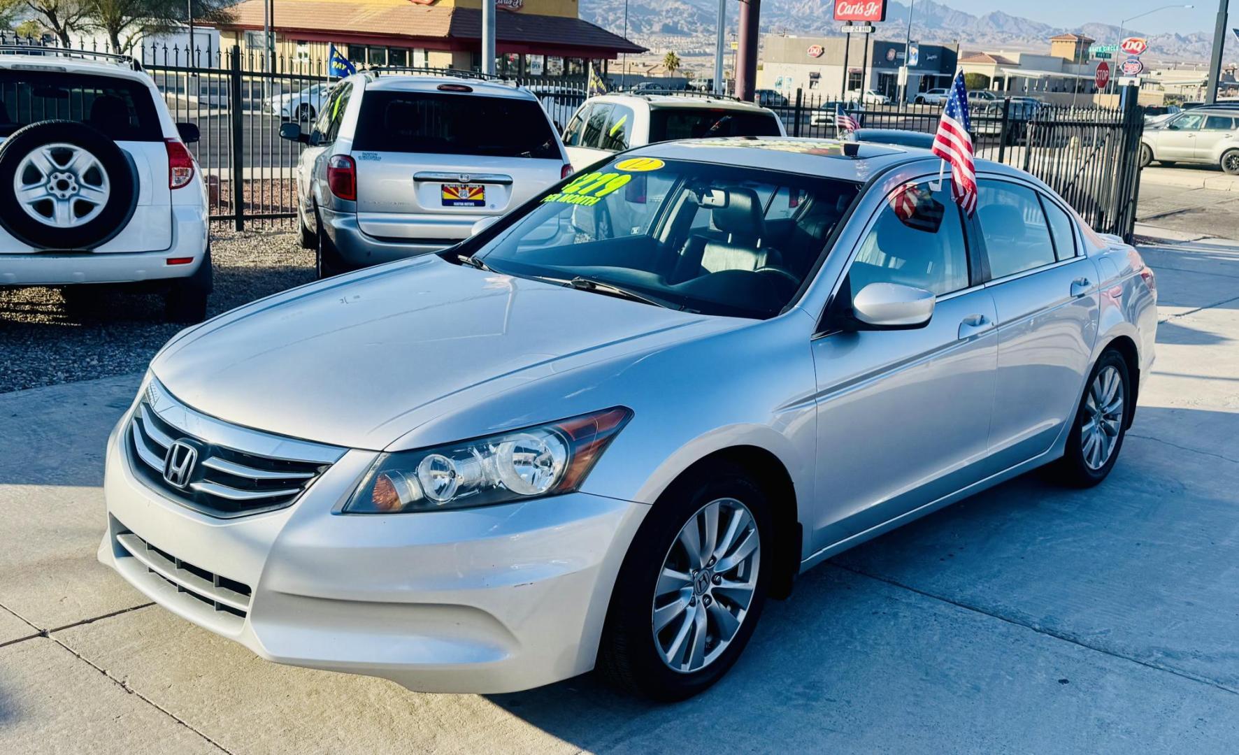 2012 Silver Honda Accord EX-L Sedan AT (1HGCP2F83CA) with an 2.4L L4 DOHC 16V engine, 5-Speed Automatic transmission, located at 2190 Hwy 95, Bullhead City, AZ, 86442, (928) 704-0060, 0.000000, 0.000000 - 2012 honda accord. 2 owners no accidents. clean car. leather loaded. moonroof. 2.4 i4 engine. - Photo#0